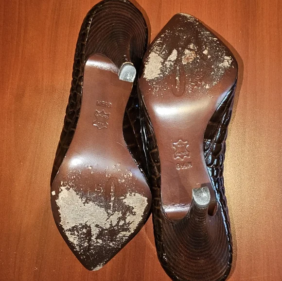 J.Vincent brown croc embossed heels - Picture 4 of 4